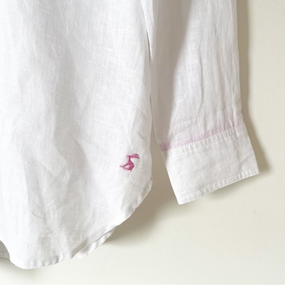 NWT Joules Jeanne Print Floral Linen Button Down Shirt 6 - Picture 6 of 9